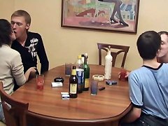 Guys stay at the office after work and drink some stuff to relax after hard working-day. Suddenly they realize it\'s a perfect moment to have some gay fun with each other. They start fucking at once. Threesomes turn into foursomes and vice versa, so that 